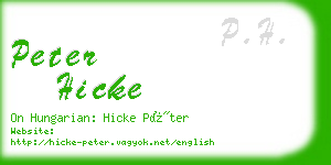 peter hicke business card
